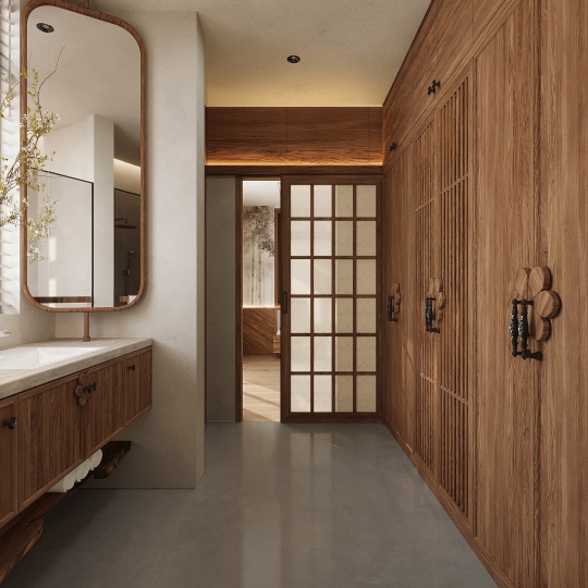 Japanese-Inspired Wooden Interior Project – Minimalist Design by Gvacons