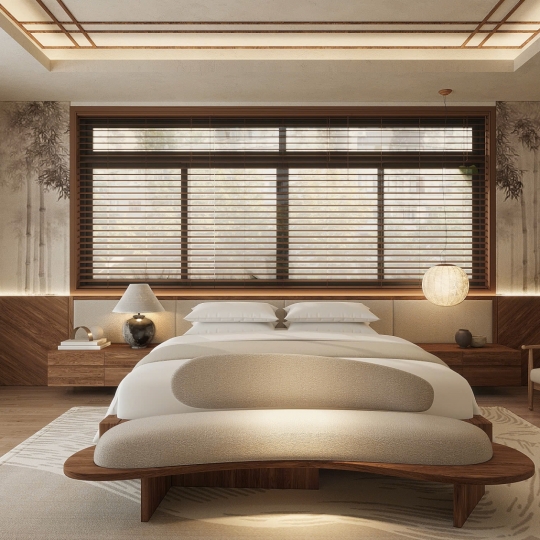 Japanese-Inspired Wooden Interior Project – Minimalist Design by Gvacons