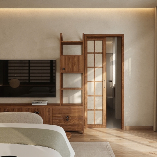 Japanese-Inspired Wooden Interior Project – Minimalist Design by Gvacons