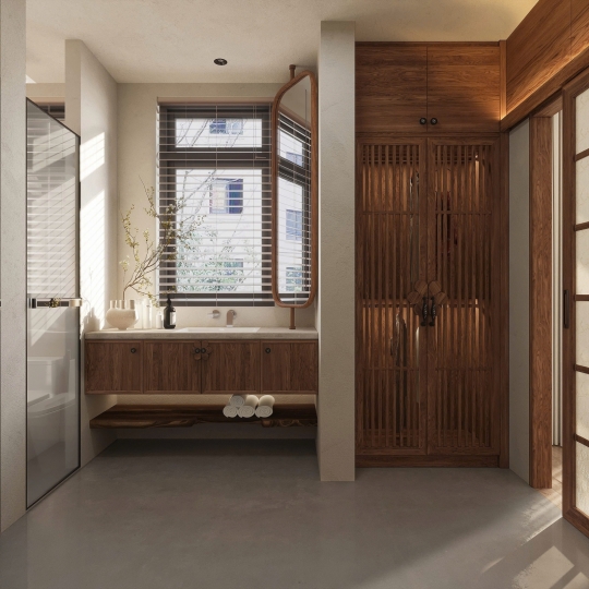 Japanese-Inspired Wooden Interior Project – Minimalist Design by Gvacons